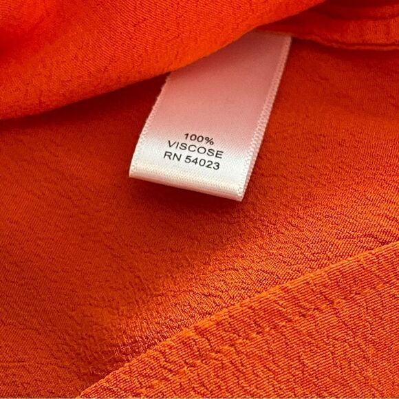 🍋 Banana Republic • Women’s Burnt Orange 3/4Sleeve Blouse w/Gold Buttons Size S - Picture 11 of 12